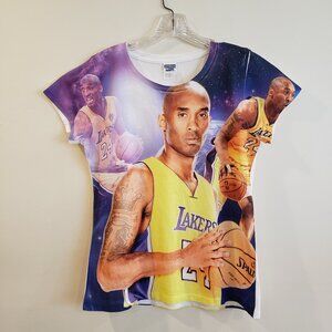 KOBE BRYANT Los Angeles NBA All Over Print Womens Short Sleeve Shirt L Preowned